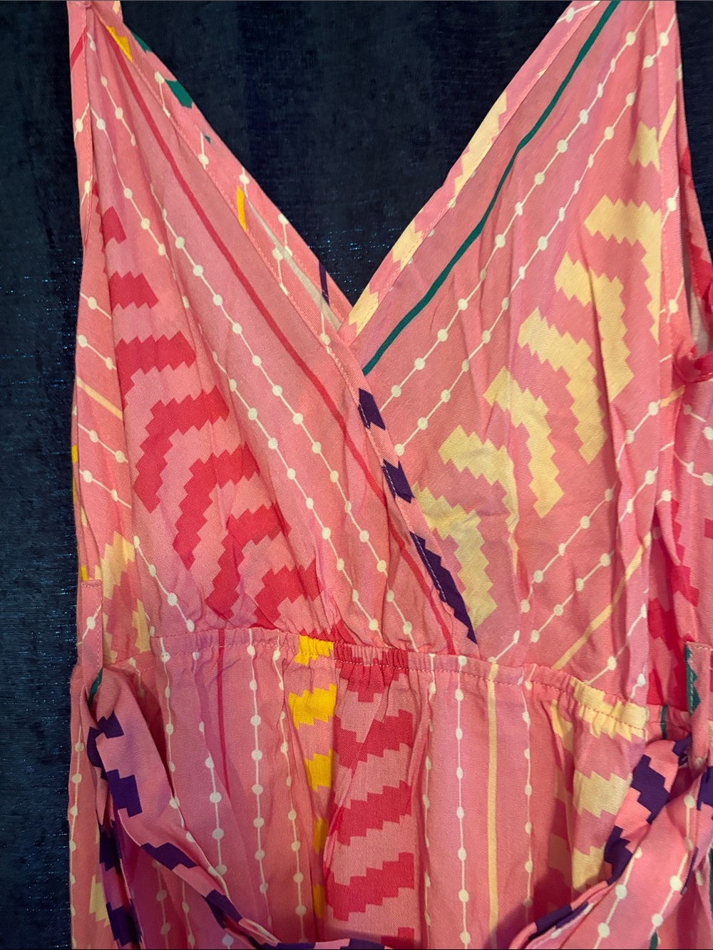 Cupshe Coral Chevron Maxi Dress with Spaghetti Straps with tags size large - Picture 5 of 8